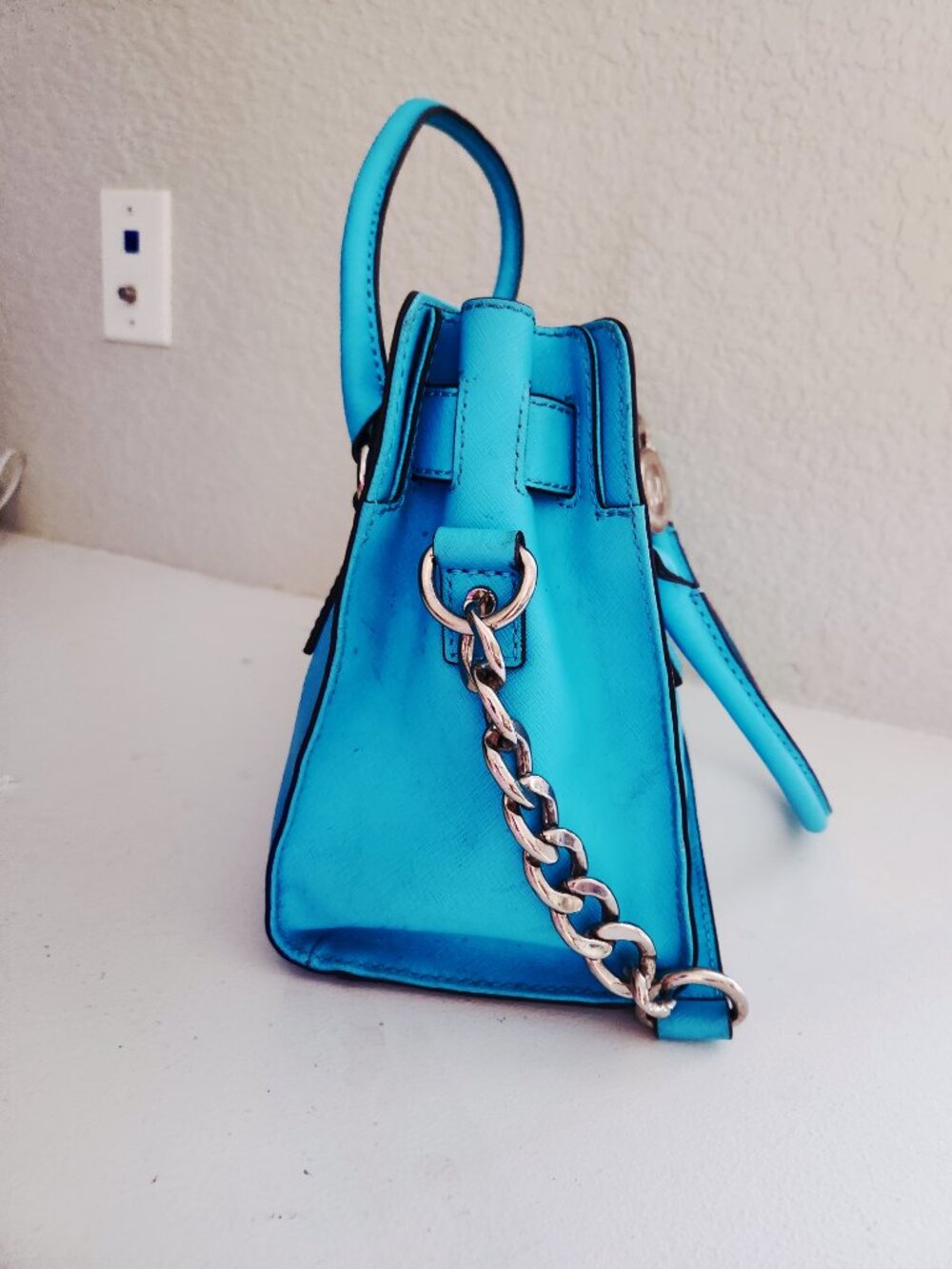 Michael Kors Hamilton Turquoise Shoulder Bag - Picture 5 of 10